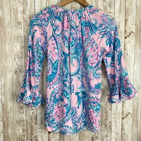 Lilly Pulitzer Willa Flounce Sleeve Top Size XXS - Picture 6 of 13